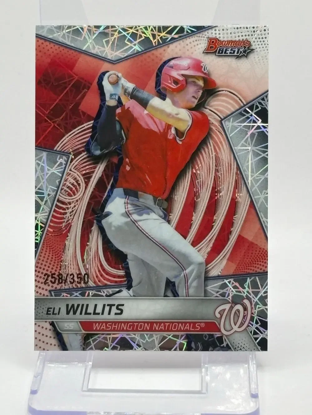 2025 Bowman's Best Eli Willits Lazer Refractor 258/350 SP Washington Nationals